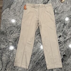 New Dockers Signature Khaki Straight Fit Pants Mens 34x29 Beige‎ Flat Front #183